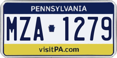 PA license plate MZA1279