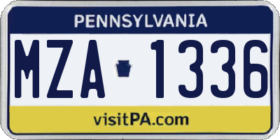 PA license plate MZA1336