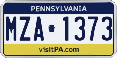 PA license plate MZA1373