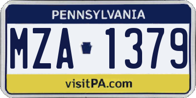 PA license plate MZA1379