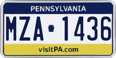 PA license plate MZA1436