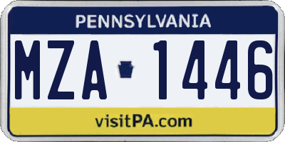 PA license plate MZA1446