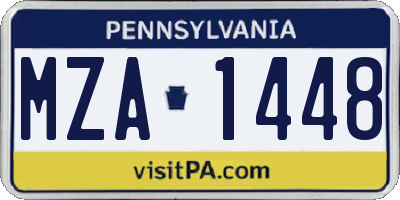 PA license plate MZA1448