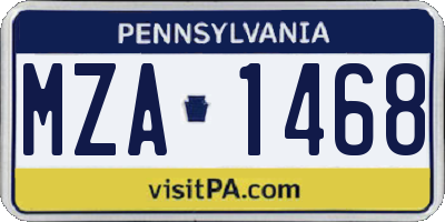 PA license plate MZA1468