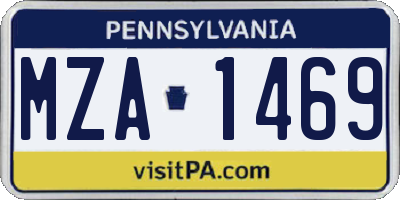 PA license plate MZA1469