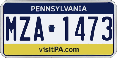 PA license plate MZA1473