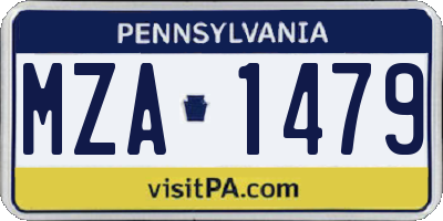 PA license plate MZA1479