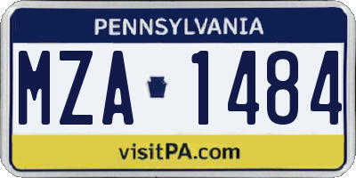 PA license plate MZA1484