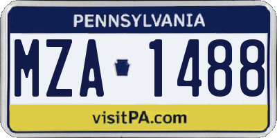 PA license plate MZA1488