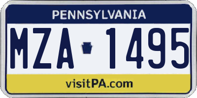PA license plate MZA1495