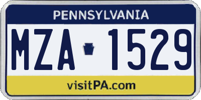 PA license plate MZA1529