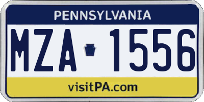 PA license plate MZA1556