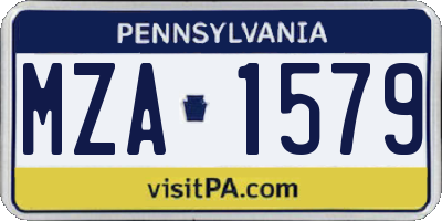PA license plate MZA1579