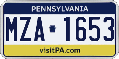 PA license plate MZA1653