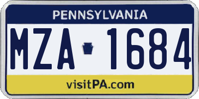 PA license plate MZA1684