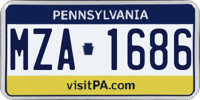 PA license plate MZA1686