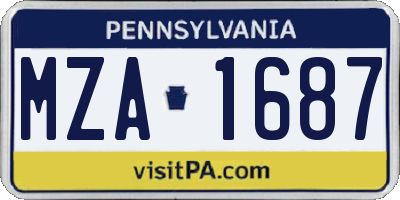 PA license plate MZA1687
