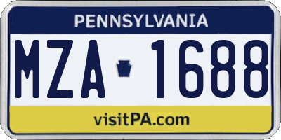 PA license plate MZA1688