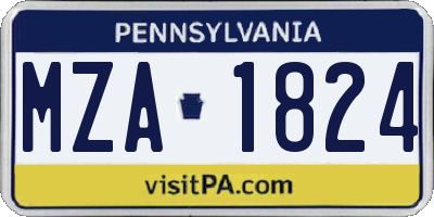 PA license plate MZA1824