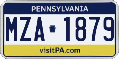 PA license plate MZA1879