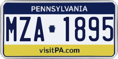 PA license plate MZA1895