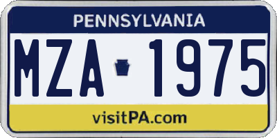 PA license plate MZA1975