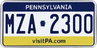 PA license plate MZA2300