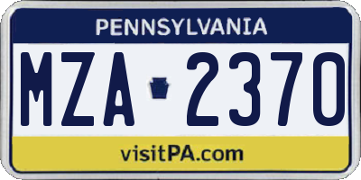 PA license plate MZA2370