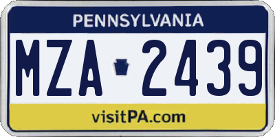 PA license plate MZA2439