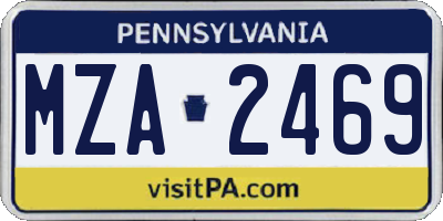PA license plate MZA2469