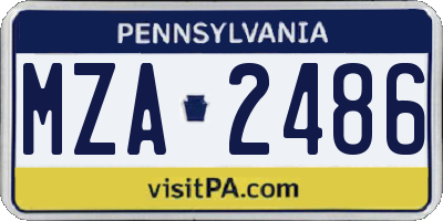 PA license plate MZA2486