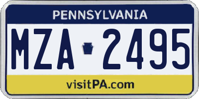 PA license plate MZA2495