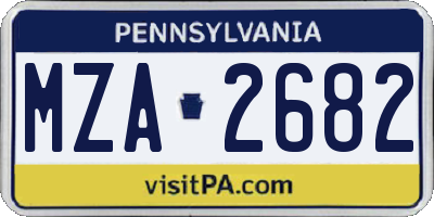 PA license plate MZA2682
