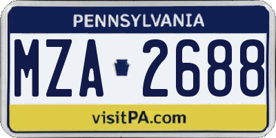 PA license plate MZA2688