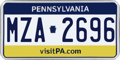 PA license plate MZA2696