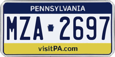 PA license plate MZA2697