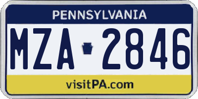 PA license plate MZA2846