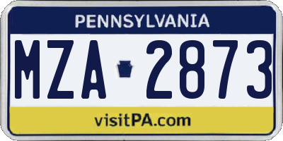 PA license plate MZA2873
