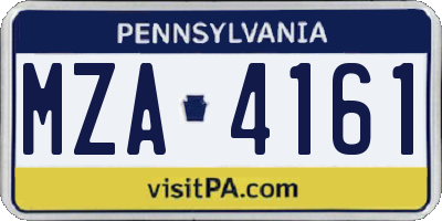 PA license plate MZA4161