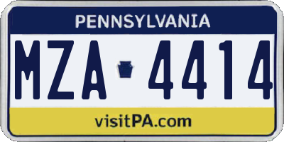 PA license plate MZA4414