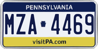 PA license plate MZA4469