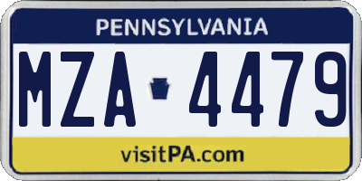 PA license plate MZA4479