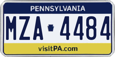 PA license plate MZA4484