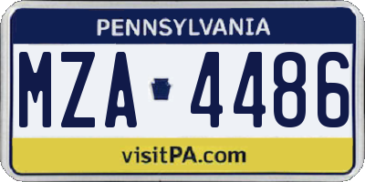 PA license plate MZA4486