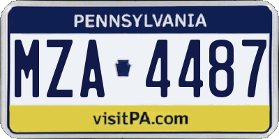 PA license plate MZA4487