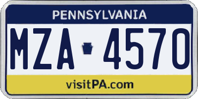 PA license plate MZA4570