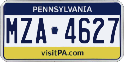 PA license plate MZA4627