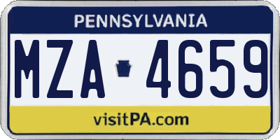 PA license plate MZA4659