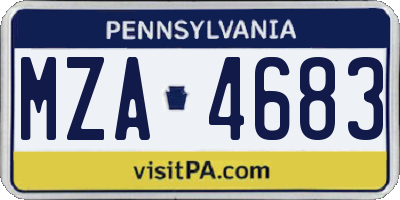 PA license plate MZA4683