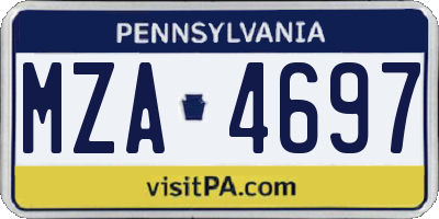 PA license plate MZA4697
